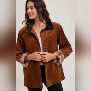 Corduroy Plaid Jacket